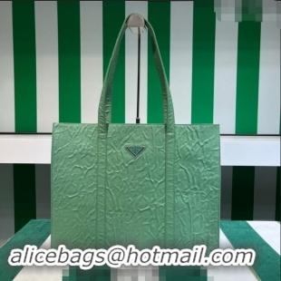 Grade Design Prada Large Antique Nappa Leather Tote Bag 1BG460 Sage Green 2023