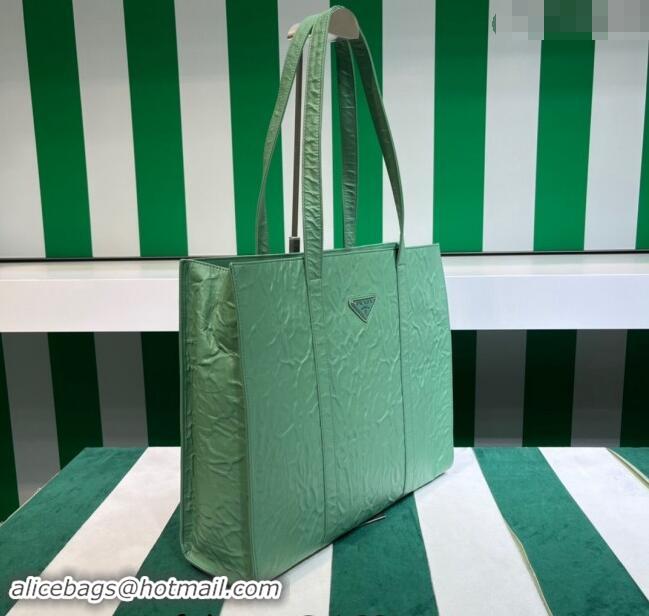 Grade Design Prada Large Antique Nappa Leather Tote Bag 1BG460 Sage Green 2023