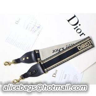 Super Quality Dior Christian Dior Embroidered Strap D8442 Black/Beige