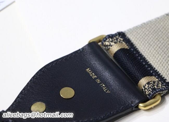 Super Quality Dior Christian Dior Embroidered Strap D8442 Black/Beige