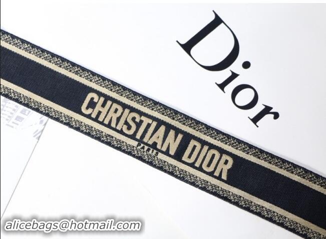 Super Quality Dior Christian Dior Embroidered Strap D8442 Black/Beige