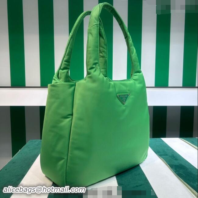 Top Design Prada Large padded Re-Nylon tote bag 1BG449 Mint Green 2023