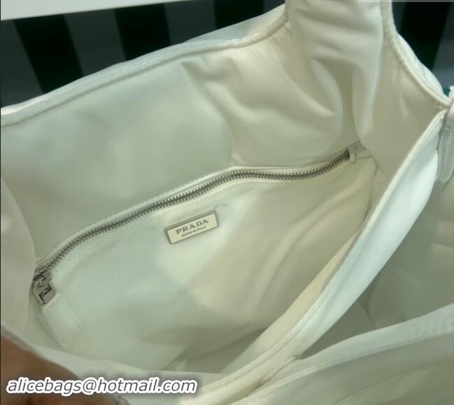 Well Crafted Prada Large padded Re-Nylon tote bag 1BG449 White 2023