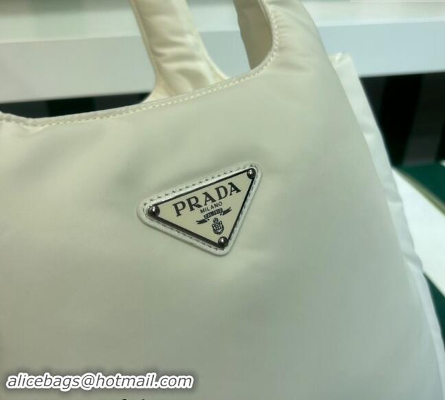 Well Crafted Prada Large padded Re-Nylon tote bag 1BG449 White 2023