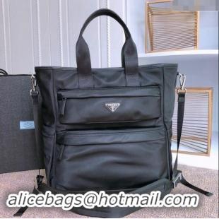 Most Popular Prada Mens Nylon Tote Bag 1BG040 Black 2023