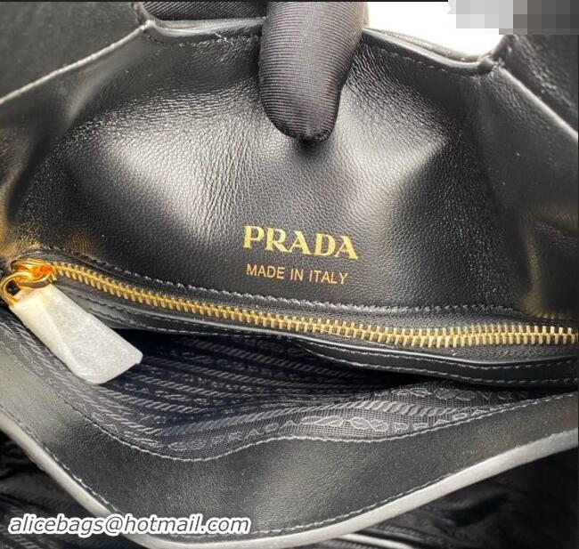 Grade Quality Prada Medium nappa-leather tote bag with topstitching 1BG450 Black 2023