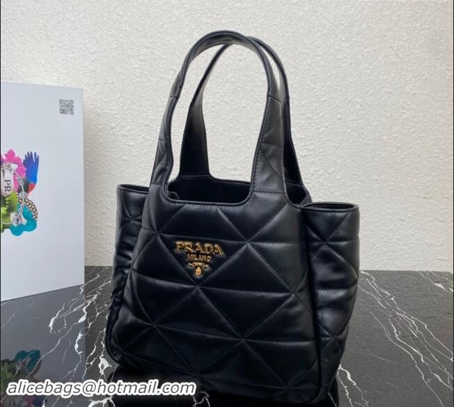 Grade Quality Prada Medium nappa-leather tote bag with topstitching 1BG450 Black 2023