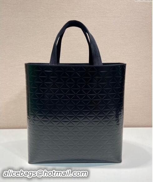 Super Quality Prada Mens Quilted Brushed leather tote bag with water bottle 2VG113 Black 2023