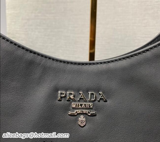 Well Crafted Prada Leather Tote Bag with Chain 1BA638 Black 2023