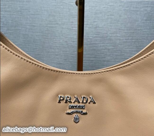 Top Design Prada Leather Tote Bag with Chain 1BA638 Beige 2023