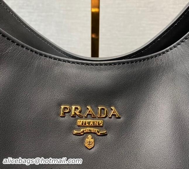 Traditional Discount Prada Calfskin Tote Bag with Chain 1BA638 Black 2023