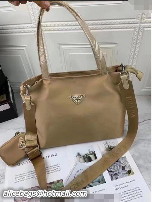 Luxury Cheap Prada Nylon Large Tote Bag PR3350 Beige 2024