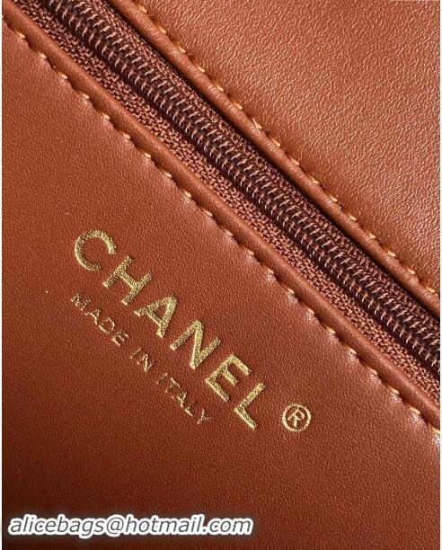 Super Quality Chanel Shearling Lambskin Flap Bag AS5149 Brown 2024