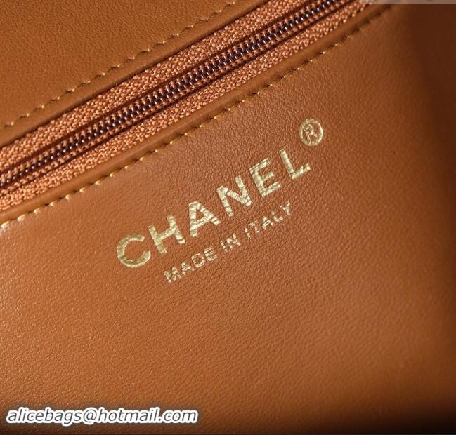 Super Quality Chanel Shearling Lambskin Flap Bag AS5149 Beige/Brown 2024