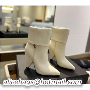 Classic Hot Saint Laurent Nike Ankle Boots in Leather and Monogram 8.5cm White 1010042