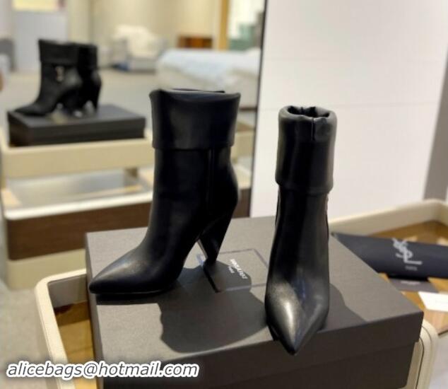 Good Product Saint Laurent Nike Ankle Boots in Leather and Monogram 8.5cm Black 010043