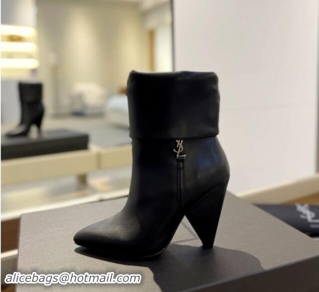 Good Product Saint Laurent Nike Ankle Boots in Leather and Monogram 8.5cm Black 010043