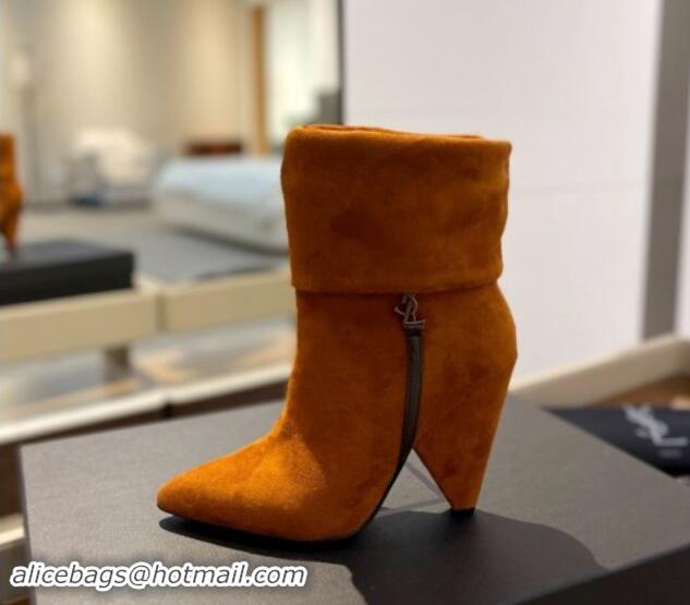 Shop Duplicate Saint Laurent Nike Ankle Boots in Suede and Monogram 8.5cm Brown 010046