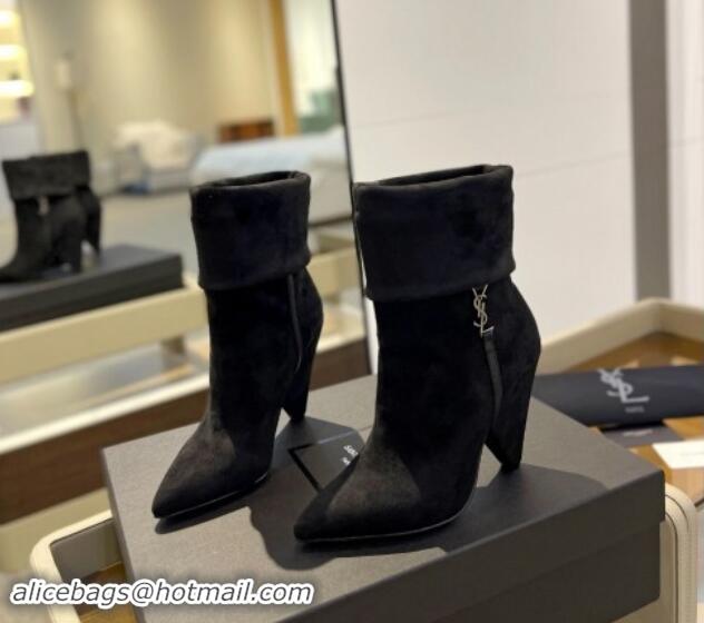 Sumptuous Saint Laurent Nike Ankle Boots in Suede and Monogram 8.5cm Black 1010047