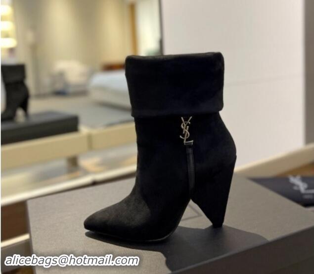 Sumptuous Saint Laurent Nike Ankle Boots in Suede and Monogram 8.5cm Black 1010047