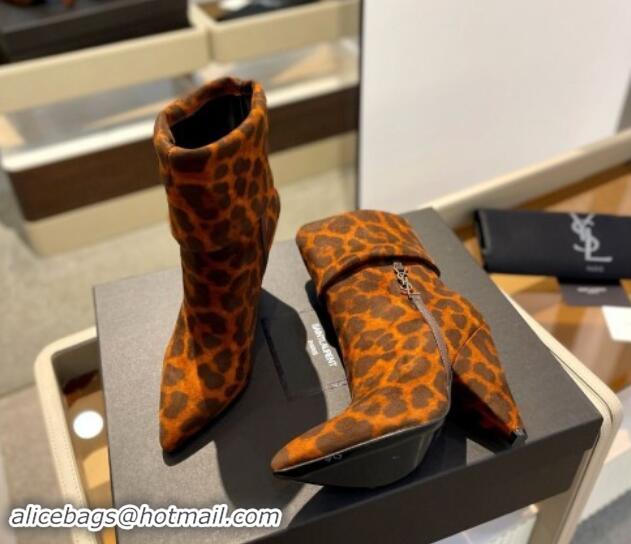 Sophisticated Saint Laurent Nike Ankle Boots in in Leopard-print Suede and Monogram 8.5cm 010048