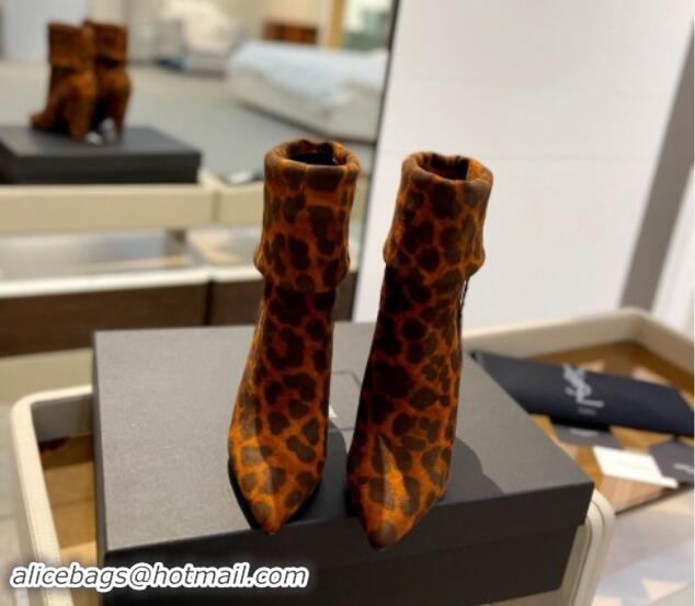 Sophisticated Saint Laurent Nike Ankle Boots in in Leopard-print Suede and Monogram 8.5cm 010048