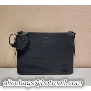 Top Grade Prada Men's Re-Nylon Shoulder Bag 2VH121 Black 2023