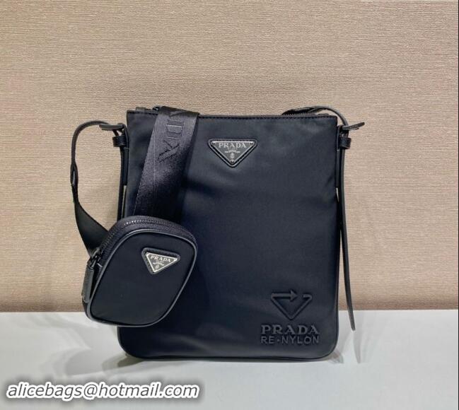 Luxury Discount Prada Mens Re-Nylon Shoulder Bag 2VH124 Black 2023