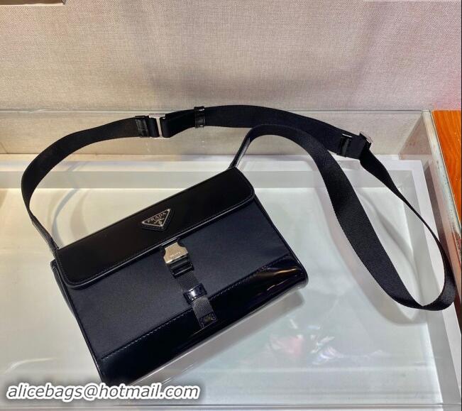 Top Quality Prada Re-Nylon and Leather Shoulder Bag 2VD044 Black 2023