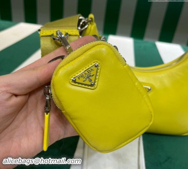 Free Shipping Prada Padded Nappa Leather Re-Edition 2005 Shoulder Bag 1BH204 Yellow 2023