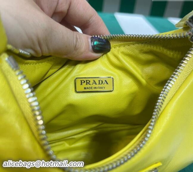 Free Shipping Prada Padded Nappa Leather Re-Edition 2005 Shoulder Bag 1BH204 Yellow 2023