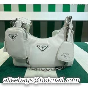 Top Grade Prada Padded Nappa Leather Re-Edition 2005 Shoulder Bag 1BH204 White 2023