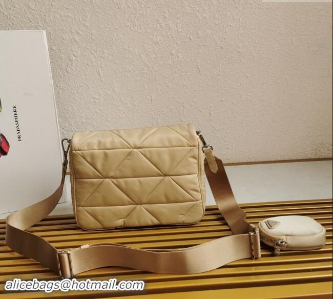 Good Taste Prada Nylon Shoulder Bag 1BD290 Beige 2023