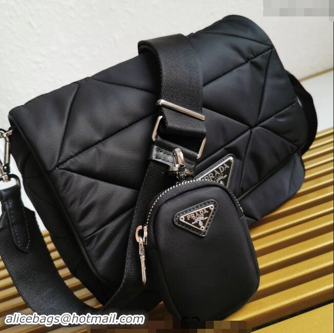 Luxury Discount Prada Nylon Shoulder Bag 1BD290 Black 2023