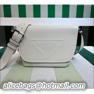 Grade Design Prada Mens Leather bag with Shoulder Strap 2VD056 White 2023