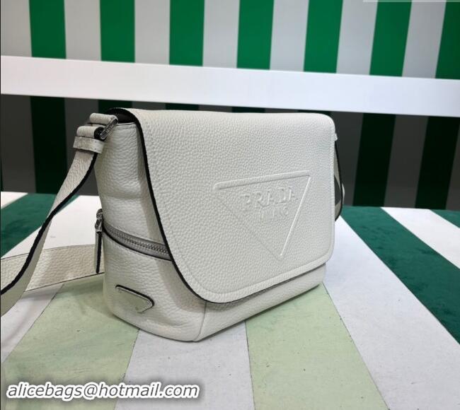 Grade Design Prada Mens Leather bag with Shoulder Strap 2VD056 White 2023