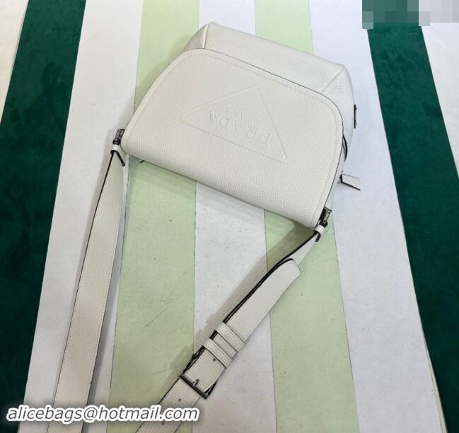 Grade Design Prada Mens Leather bag with Shoulder Strap 2VD056 White 2023