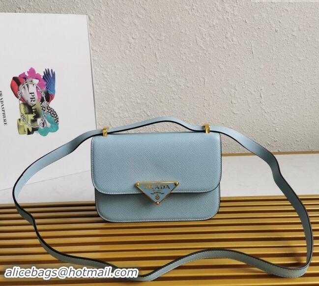 Reasonable Price Prada Embleme Saffiano Leather Shoulder Bag 1BD320 Blue 2023