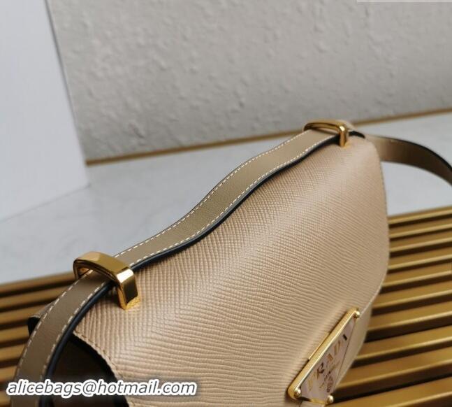 Grade Quality Prada Embleme Saffiano Leather Shoulder Bag 1BD320 Beige 2023