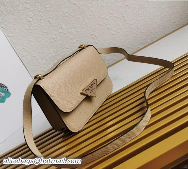 Grade Quality Prada Embleme Saffiano Leather Shoulder Bag 1BD320 Beige 2023