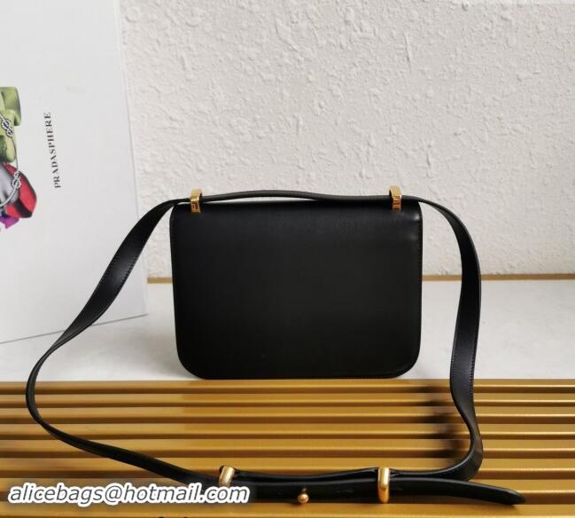 Fashion Discount Prada Embleme Smooth Leather Shoulder Bag 1BD320 Black 2023