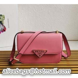 Best Price Prada Embleme Smooth Leather Shoulder Bag 1BD320 Pink 2023