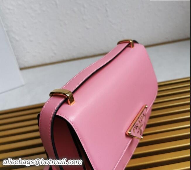 Best Price Prada Embleme Smooth Leather Shoulder Bag 1BD320 Pink 2023