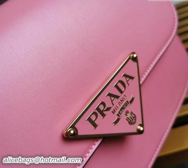 Best Price Prada Embleme Smooth Leather Shoulder Bag 1BD320 Pink 2023