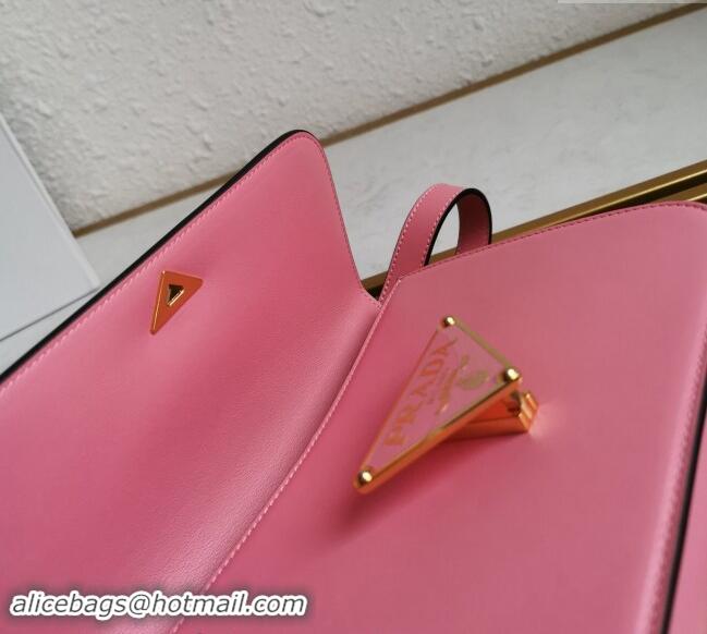 Best Price Prada Embleme Smooth Leather Shoulder Bag 1BD320 Pink 2023