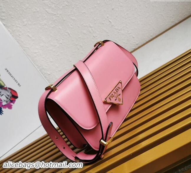 Best Price Prada Embleme Smooth Leather Shoulder Bag 1BD320 Pink 2023