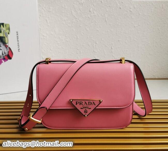 Best Price Prada Embleme Smooth Leather Shoulder Bag 1BD320 Pink 2023