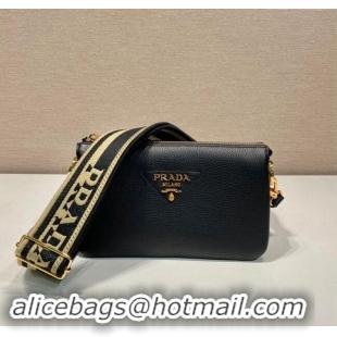 Unique Grade Prada Grained Leather Small Shoulder Bag 1BH194 Black 2023