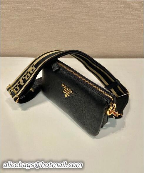 Unique Grade Prada Grained Leather Small Shoulder Bag 1BH194 Black 2023