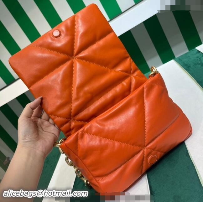 Best Price Prada Quilted nappa leather shoulder bag 1BD315 Orange 2023